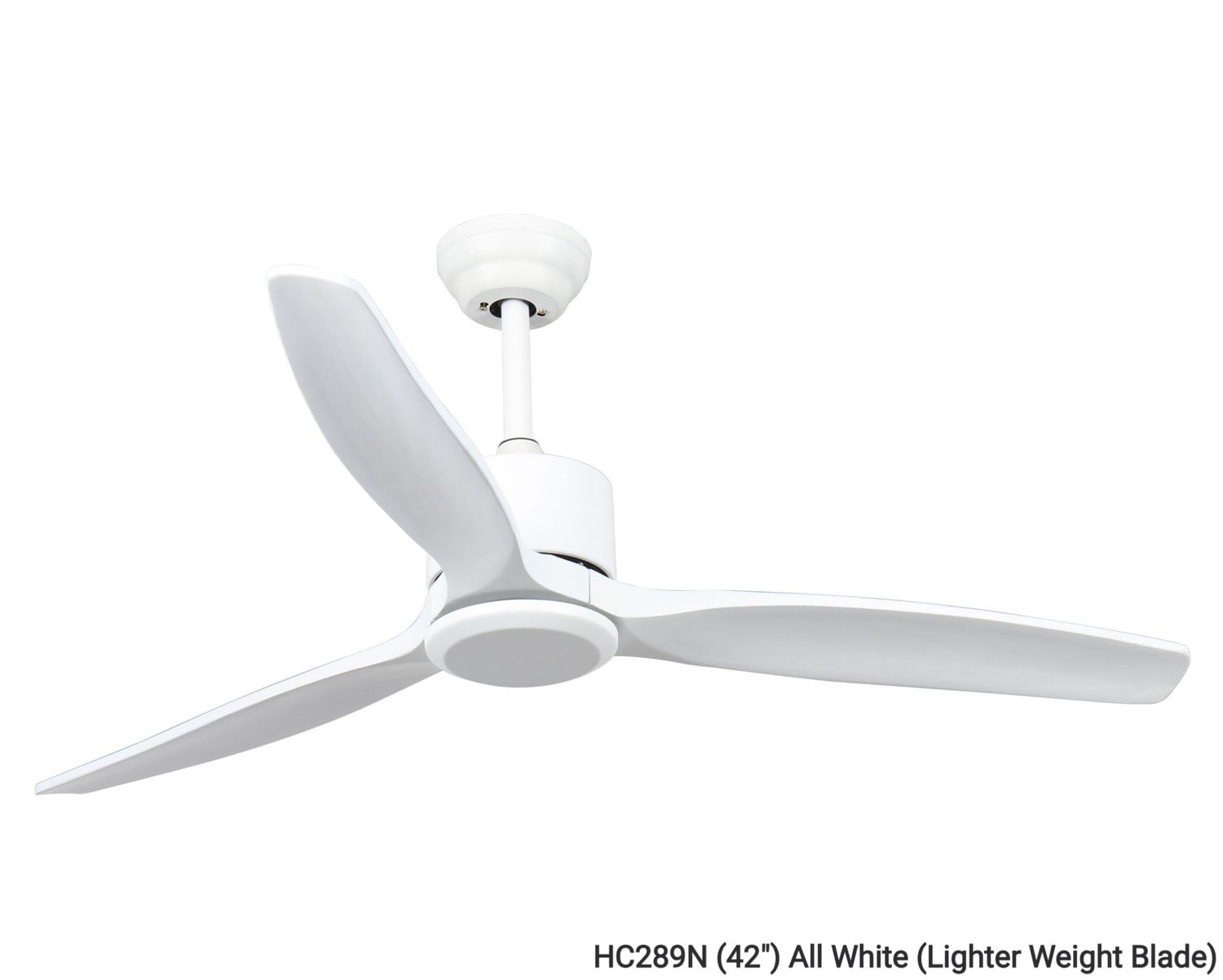 MYKE Ceiling Fan (42", 52") (White) (No Lamp) (2 yrs Warranty) MYKE Ceiling Fan (42", 52") (White) (No Lamp) (2 yrs Warranty), Model/ Color: HC289N (42") All White (Lighter Weight Blade)