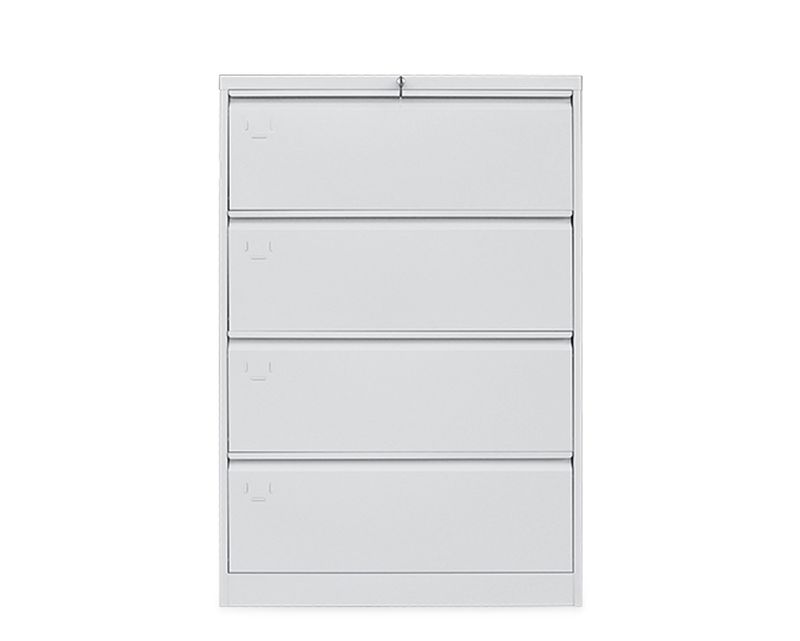 Ofix Lateral 4-Drawer Steel Filing Cabinet (White, Grey+White) Ofix Lateral 4-Drawer Steel Filing Cabinet (White, Grey+White)