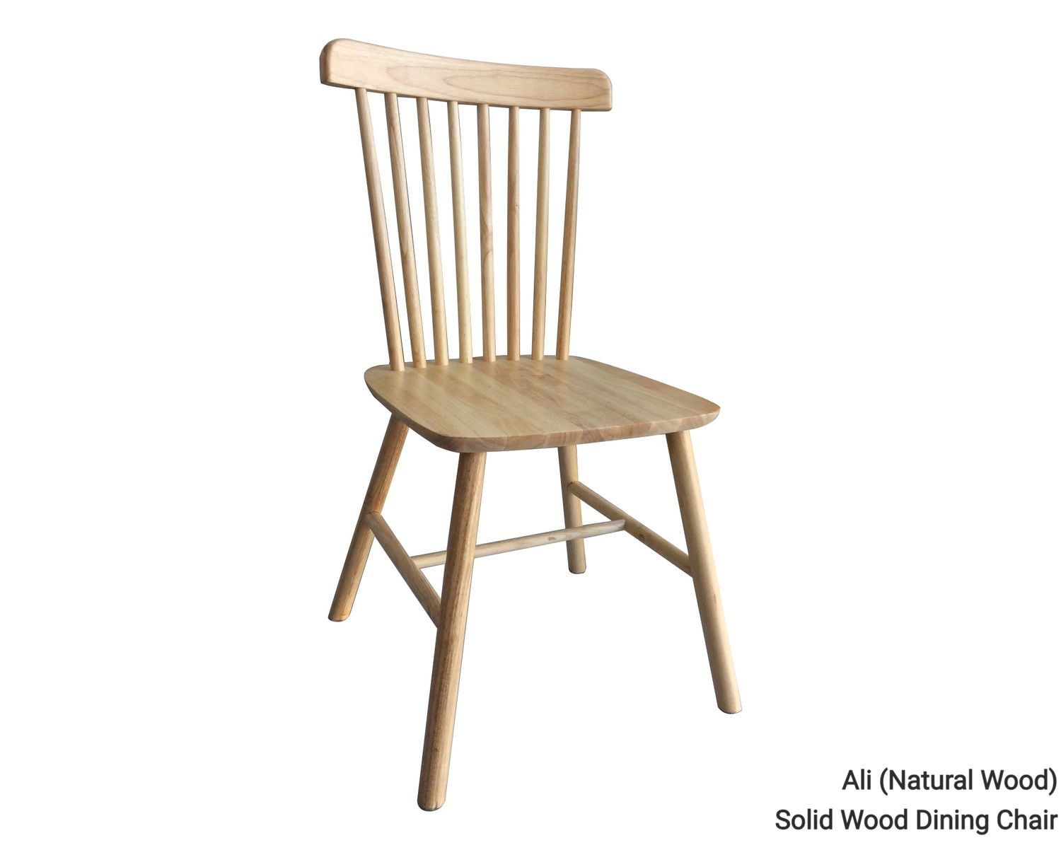 Ofix Ali Solid Thailand Rubberwood Dining Chair (Natural Wood, Teakwood), Color Option: Ali (Natural Wood) Solid Wood Dining Chair