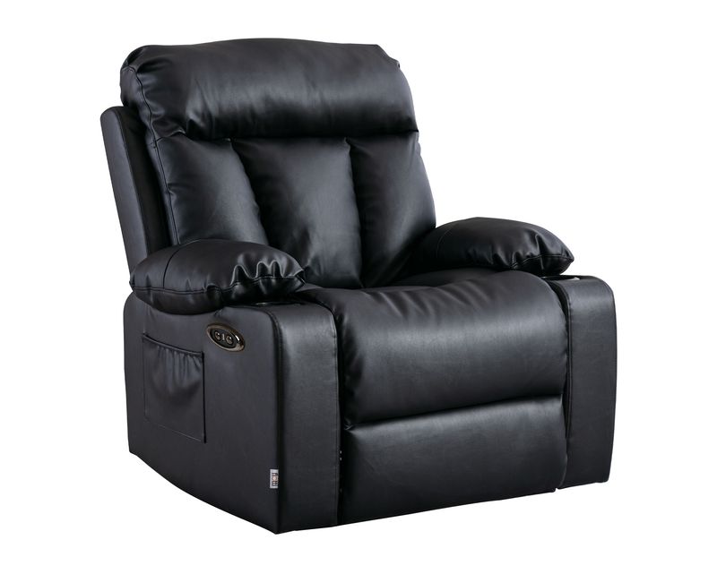 Flotti Daphnie 1-Seater Air Leather (Manual Recliner / Manual Recliner w/ Rocking & Swivel) with Cup Holder and Side Pocket (Mud Grey, Black) Flotti Daphnie 1-Seater Air Leather (Manual Recliner / Manual Recliner w/ Rocking & Swivel) with Cup Holder and Side Pocket (Mud Grey, Black)