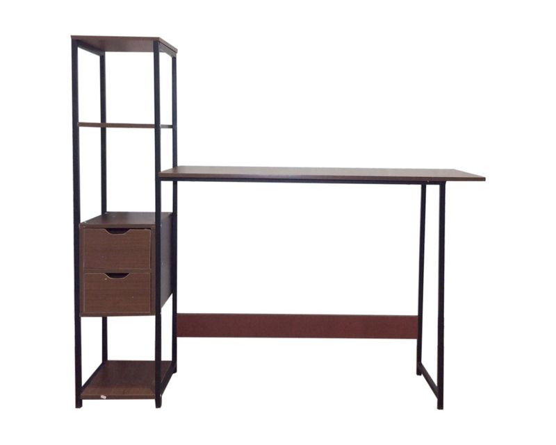 Ofix Desk 10 (Teakwood, Maple), Model:: Desk-10 V2 120x50 (Black Base/ Teakwood Top)