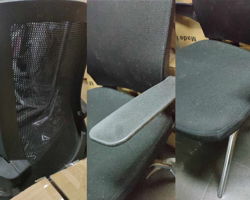 (Sale) Ofix Korean-10 Mid Back Mesh Chair (Black) (Dents &amp; Scratches)
