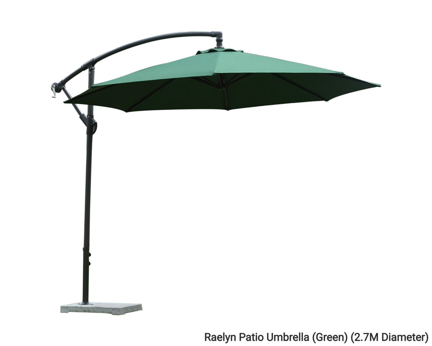 Ofix Raelyn Iron Frame with Marble Stone Base Patio Umbrella (2.7M, 3M) (Green, Khaki), Color:: Raelyn Patio Umbrella (Green) (2.7M Diameter)