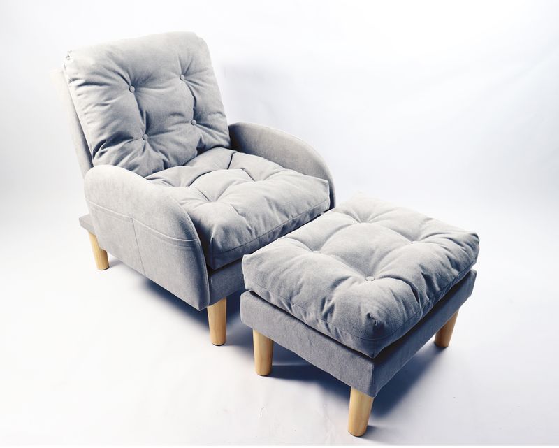 Flotti Rigga Sofa Chair w/ Ottoman (Light Grey) Flotti Rigga Sofa Chair w/ Ottoman (Light Grey)