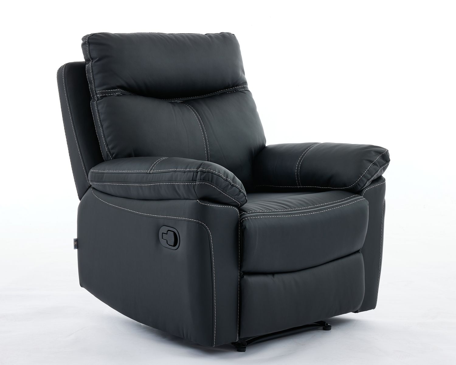 Flotti Adelina Vintage PU Cover Manual Recliner (Black, Beige)