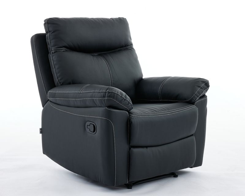 Flotti Adelina Vintage PU Cover Manual Recliner (Black, Beige) Flotti Adelina Vintage PU Cover Manual Recliner (Black, Beige)