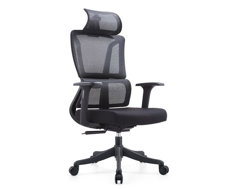 Ofix Deluxe 288 with Adjustable Headrest High Back Mesh Chair (Black)
