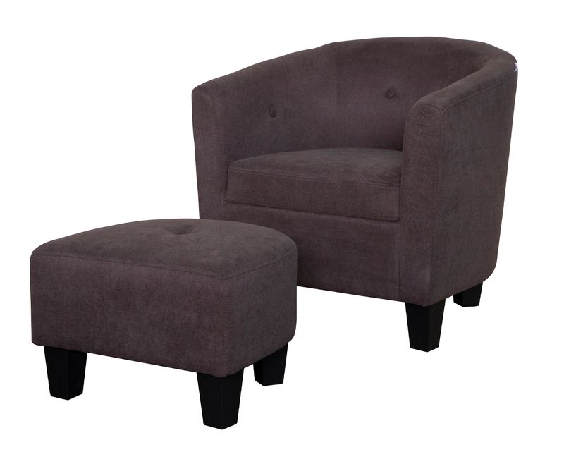Flotti Winslet Tub Chair With Ottoman (Dark Brown) Flotti Winslet Tub Chair With Ottoman (Dark Brown)