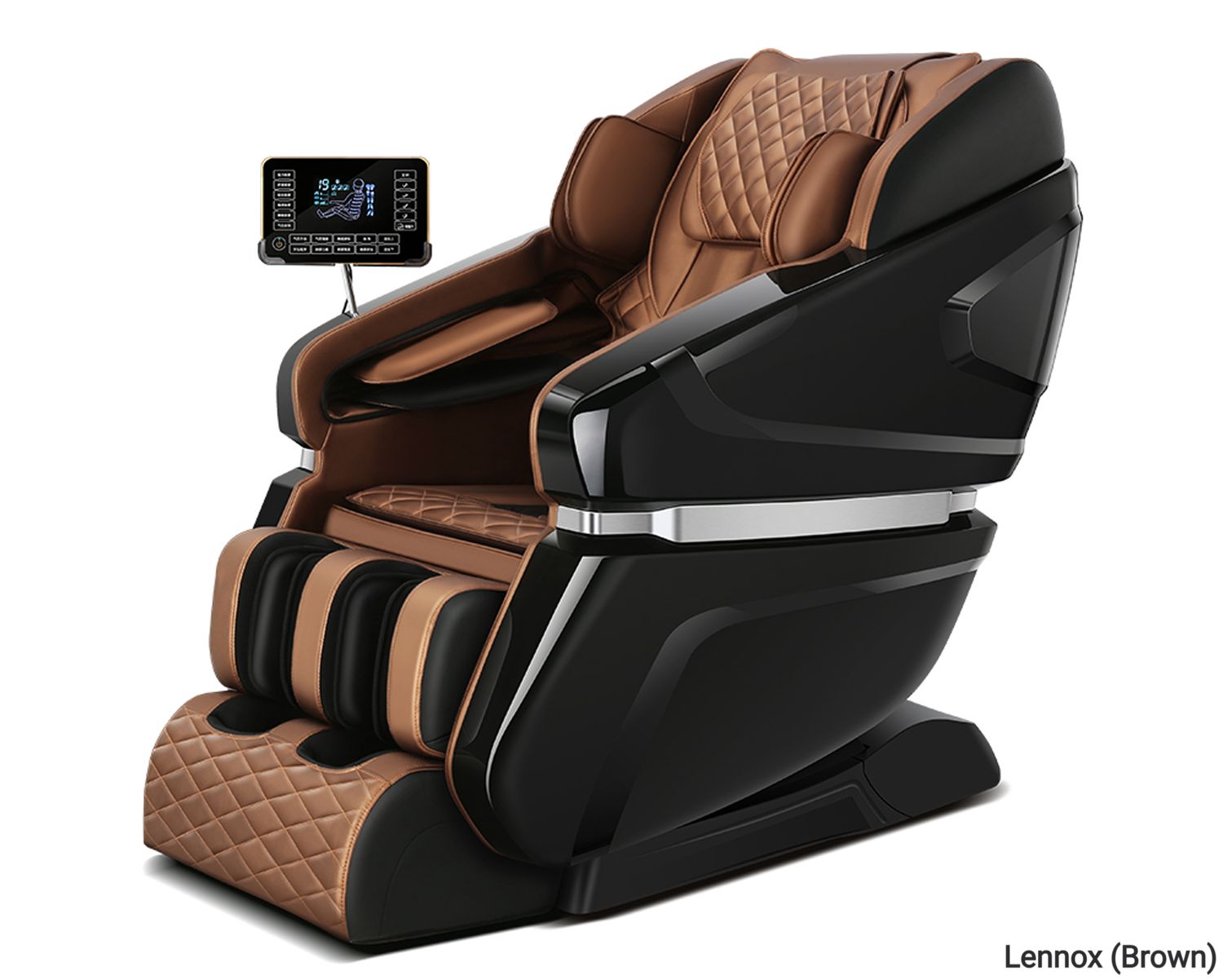Flotti Lennox XL Kinetic/Manipulator Massage Chair LCD Touch Screen Body Detection with Thai Stretch Al Bionic Massage Copper Silent Motor Zero Gravity Function with AI Voice Control, COLOR: Lennox (Brown)