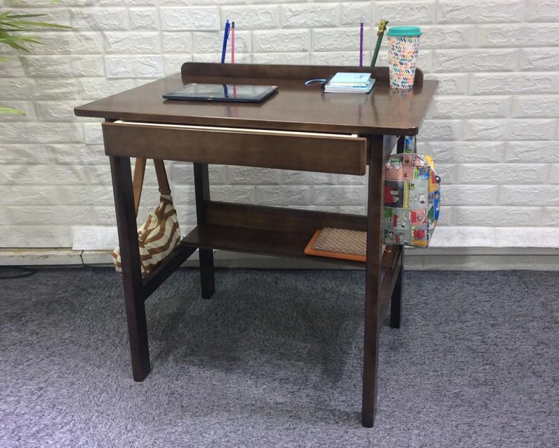 Ofix Jameca Solid Thailand Rubberwood Study Table (Teakwood) (Chair is not Included)