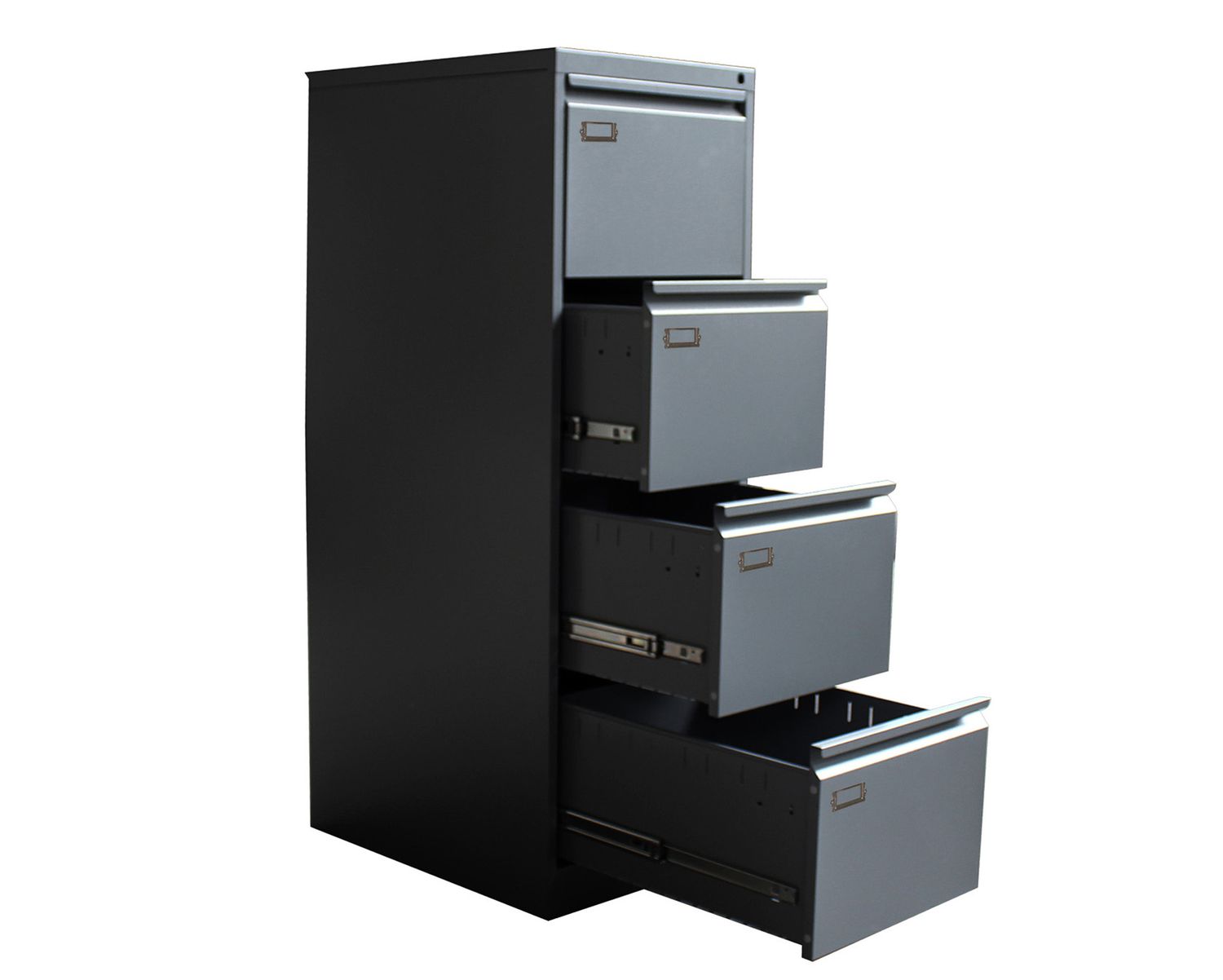 Ofix Vertical 4-Drawer Steel Filing Cabinet (Dark Grey)