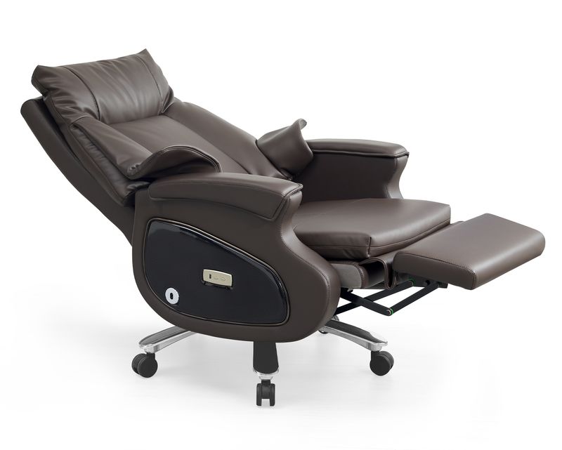 Ofix CEO Midori E-Powered with Footrest High Quality Office Chair Cowhide Leather (Brown)