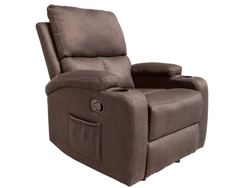 Flotti Omega-MV Manual Recliner &amp; Rocking Chair with Cup Holder  (Grey, Brown, Black)