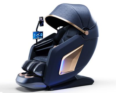 Flotti Evert Massage Chair LCD Touch Screen Body Shape Detection SL Track Neck to Leg Zero Gravity w/ Clamp Hands Kneading  w/ Al Voice Control &amp; Central Control Knob System, w/ Collapsible Sun Shield