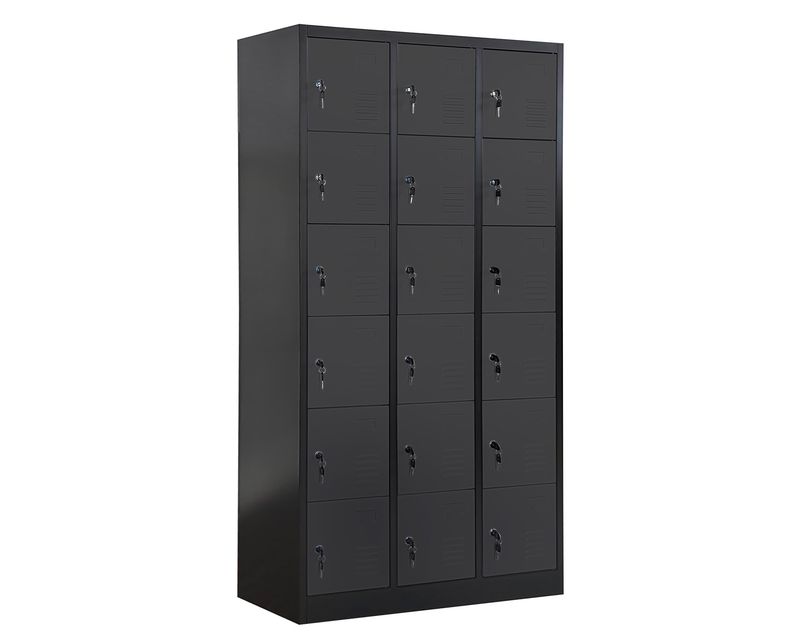 Ofix 18-Door Steel Locker Cabinet (White, Dark Grey)