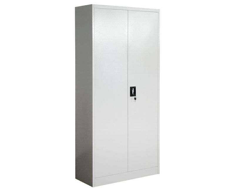 Ofix 2 Swing Door Clothes Steel Locker Cabinet (White)