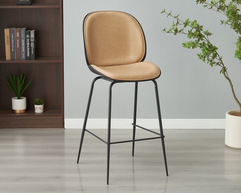 Ofix Rowan PU Leather Seat  Bar High Chair (Olive, Beige)