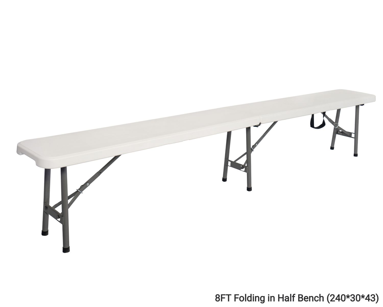 Ofix 8FT Folding in Half Bench (240*30*43) (White), Model/ Color: 8FT Folding in Half Bench (240*30*43)
