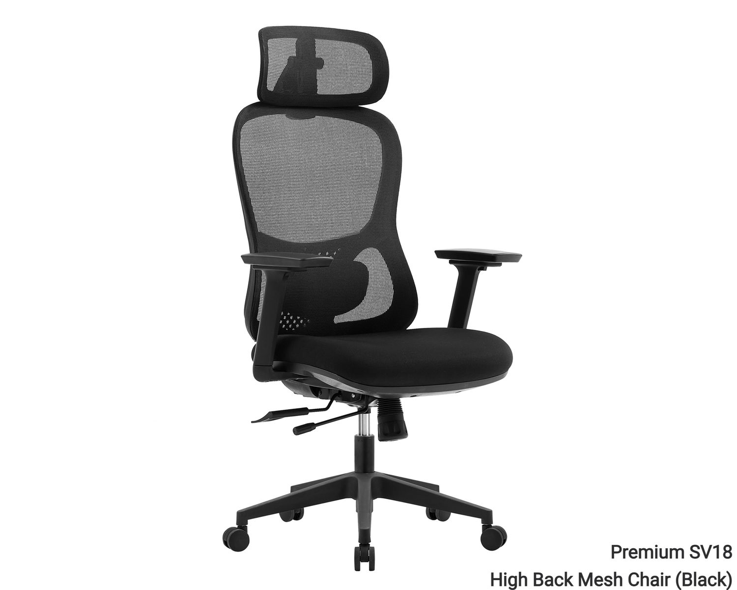 Ofix Premium SV18 High Back Mesh Chair, Adjustable Headrest, 3D Adjustable Armrest, w/ Seat Slide (Black, Grey), Color:: Premium SV18 High Back Mesh Chair, Adjustable Headrest, 3D Adjustable Armrest, w/ Seat Slide (Black)