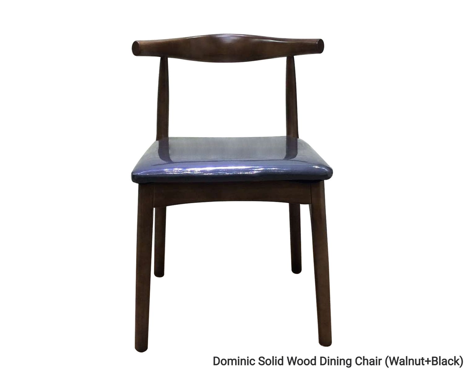 Ofix Dominic Solid Thailand Rubberwood Dining Chair, Option: Dominic Solid Wood Dining Chair (Walnut+Black)