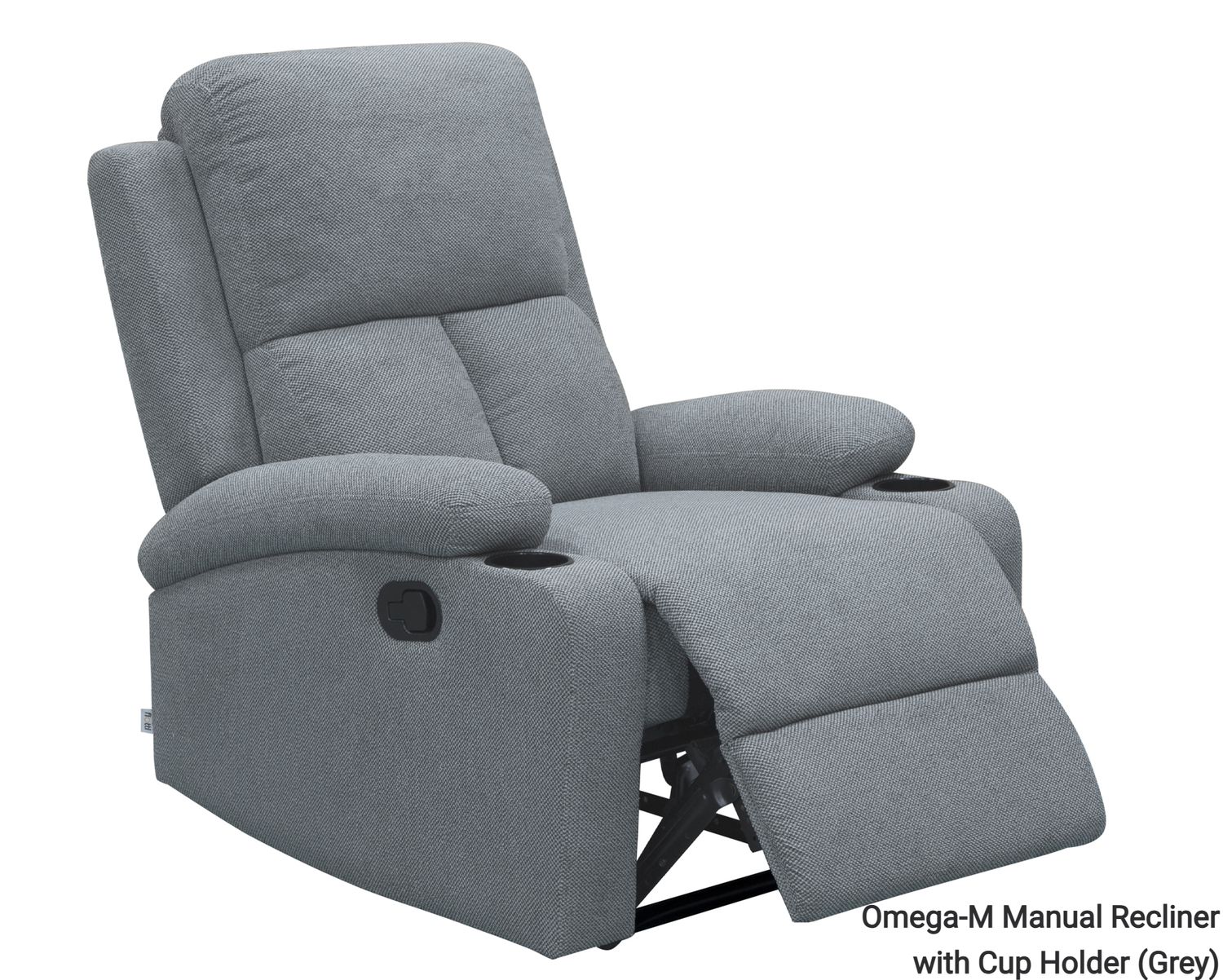 Flotti Omega-M Manual Recliner with Cup Holder (Grey, Brown, Beige, Green), Color: Omega-M Manual Recliner with Cup Holder (Grey)  (Best Seller-Limited Stock)
