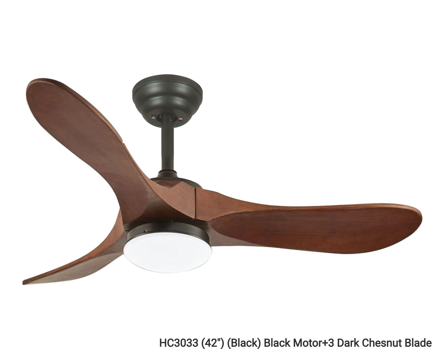 MYKE Ceiling Fan (42&quot;) (Black) (2 yrs Warranty), Color: HC3033 (42&quot;) (Black) Black Motor+3 Dark Chesnut Blade