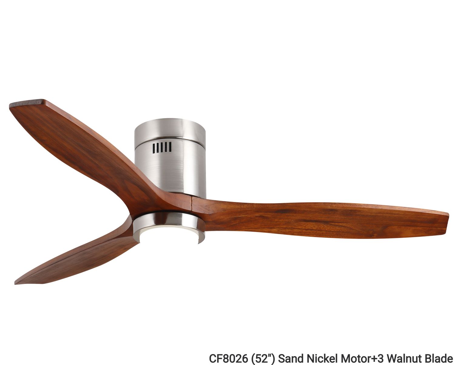 MYKE Ceiling Fan (52&quot;/ 60&quot;) (Sand Nickel) (2 yrs Warranty), Color/ Size: CF8026 (52&quot;) Sand Nickel Motor+3 Walnut Blade
