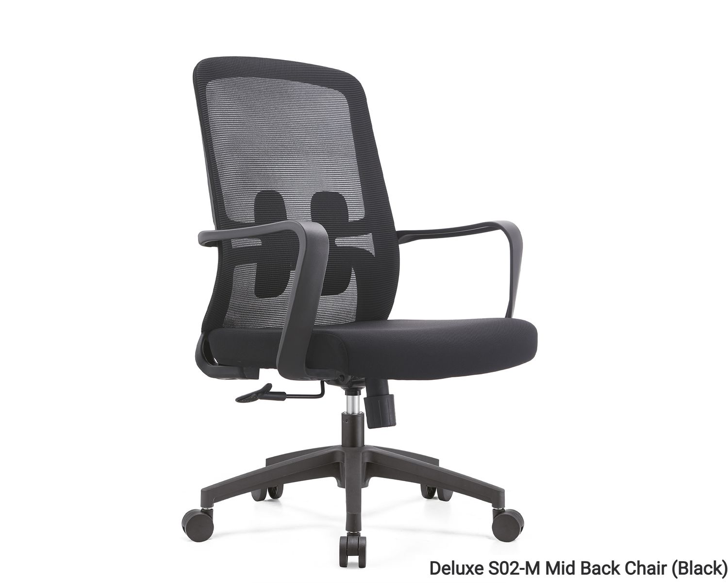 Ofix Deluxe S02-M Mid Back Chair / Deluxe S02-H High Back Moulded Foam Chair (Black, Grey), Model: Deluxe S02-M Mid Back Chair (Black)