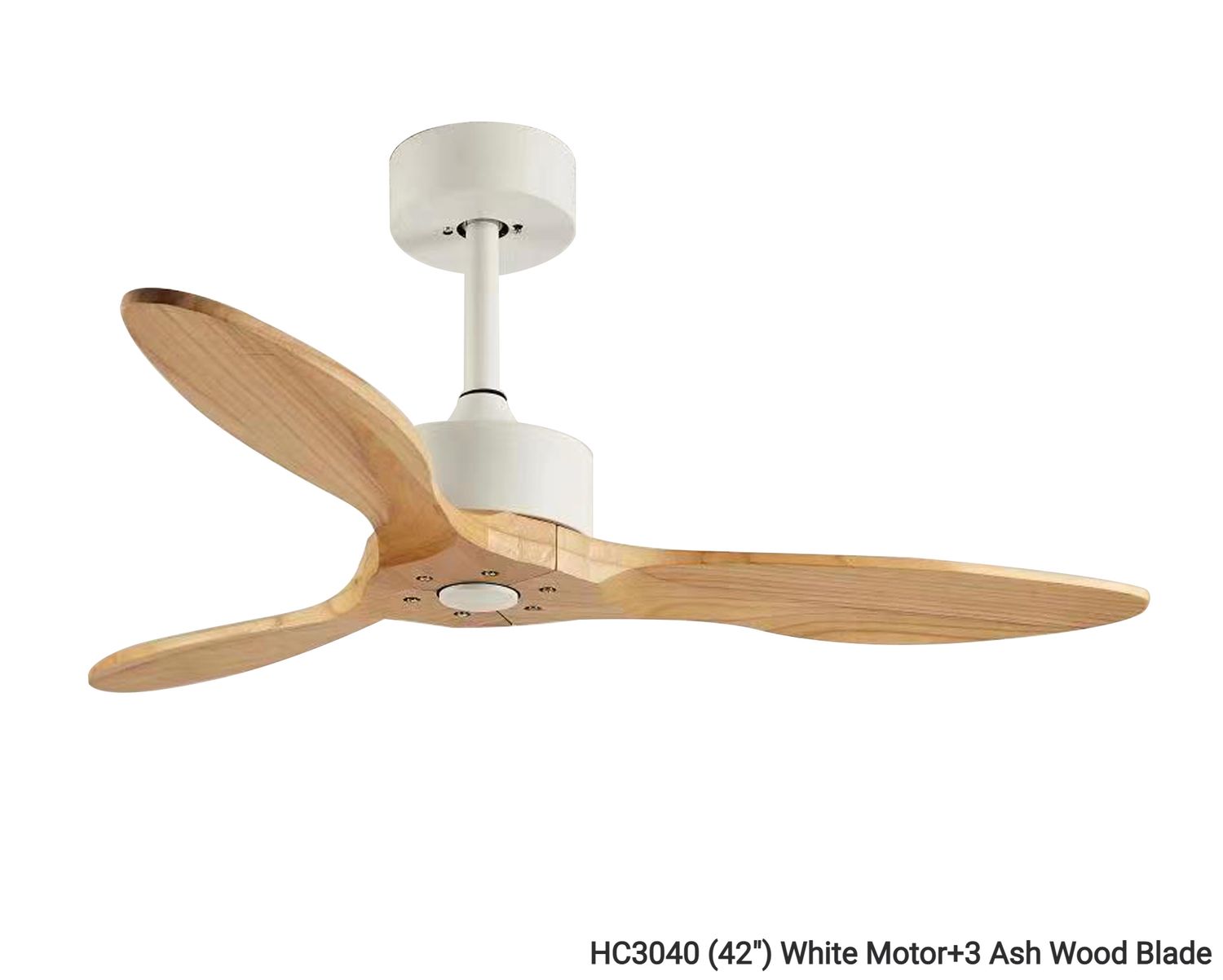 MYKE Ceiling Fan (Ashwood)  (42&quot;) (No Lamp) (2 yrs Warranty), Model/ Color: HC3040 (42&quot;) White Motor+3 Ash Wood Blade