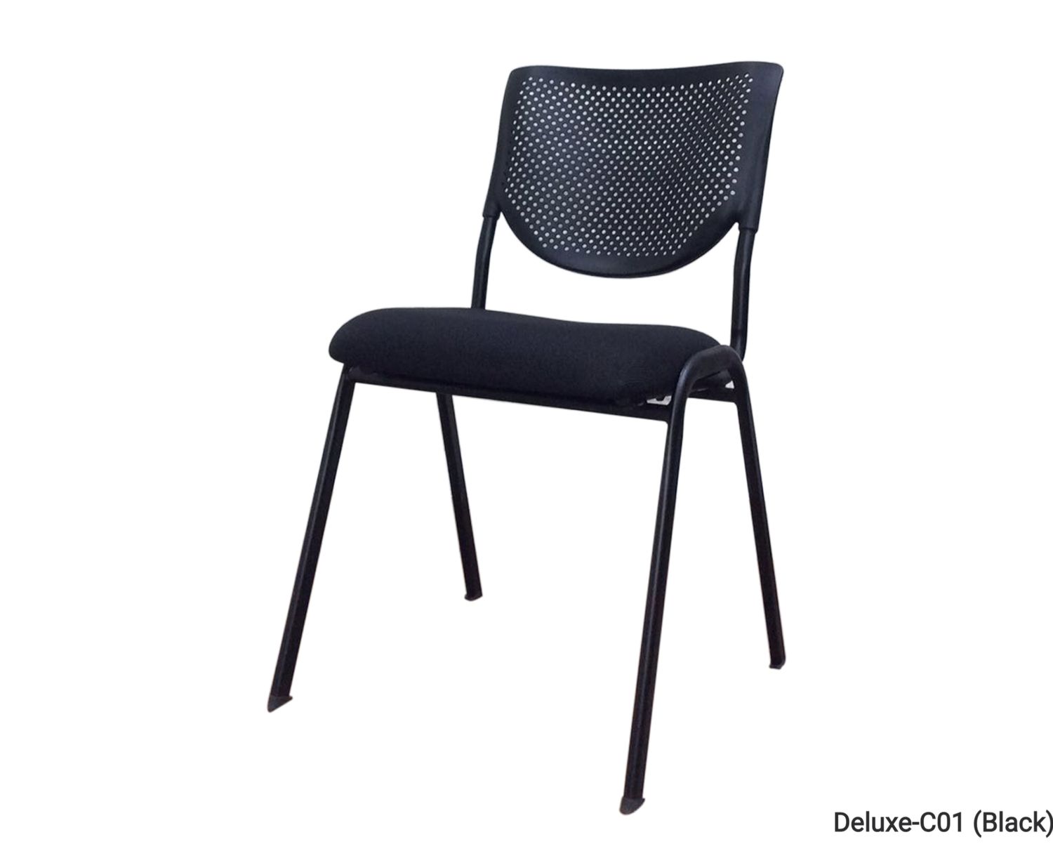 Ofix Deluxe-C01 School/Waiting Chair (Black, All Grey, Blue+Grey), Model: Deluxe-C01 (All Black)