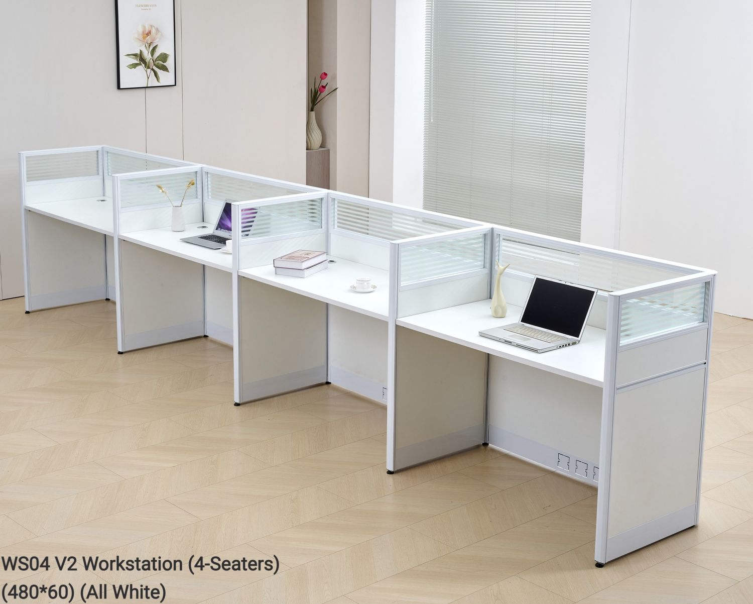 Ofix WS04-V2 4 Seaters Workstation Partition Cubicle (White, White+Blue) Ofix WS04-V2 4 Seaters Workstation Partition Cubicle (White, White+Blue), Model: WS04 V2 Workstation (4-Seaters) (480*60) (White)