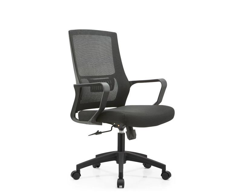 Ofix  Deluxe 44 Nylon Base Mid Back Mesh Chair (Black, Grey)