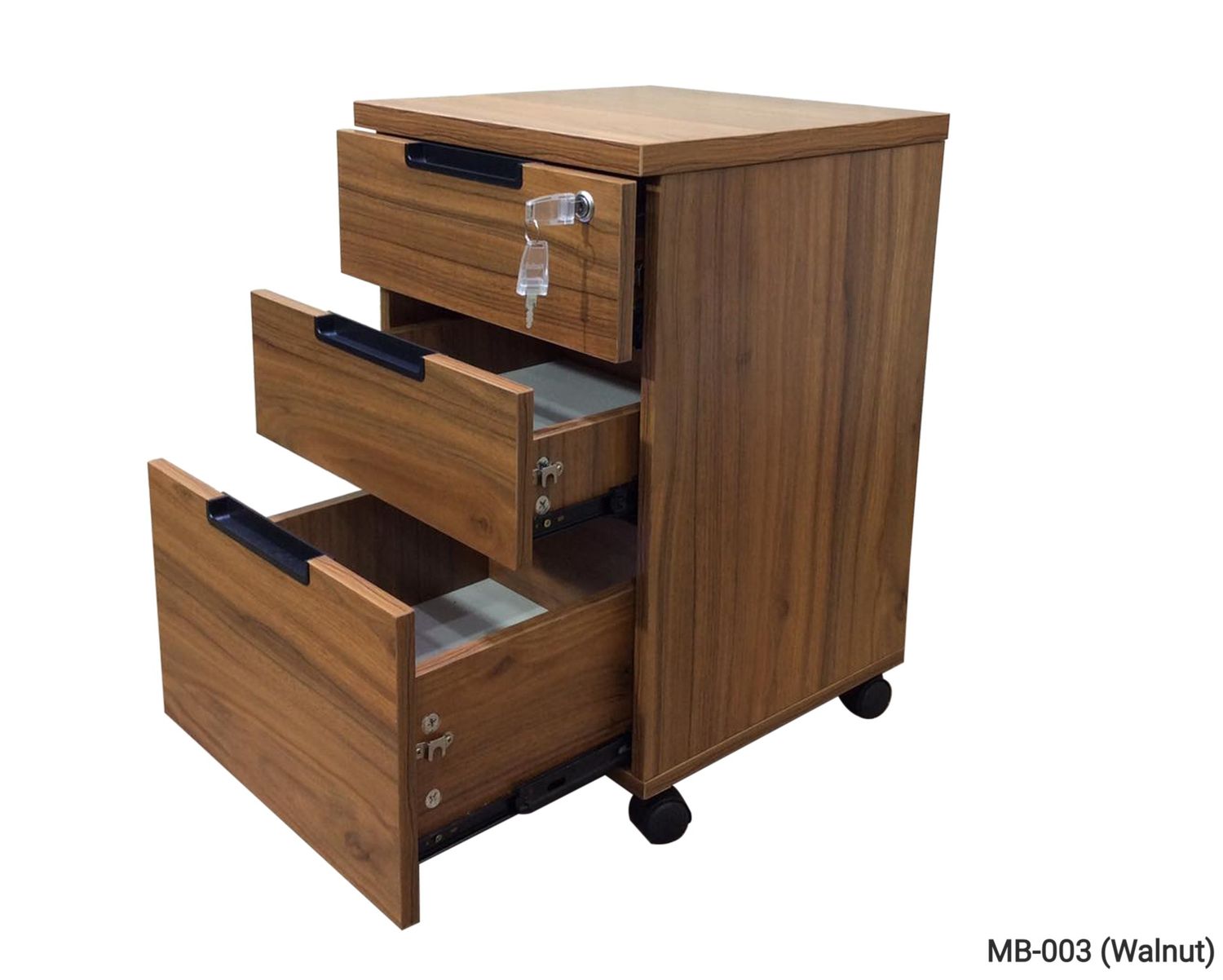 Ofix MB-003 / Mobile Pedestal 3 Drawer, Model: MB-003 (Walnut) (SOLD OUT, PRE-ORDER FOR EARLY SEPTEMBER)
