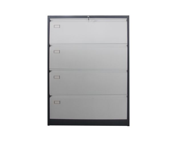Ofix Lateral 4-Drawer Steel Filing Cabinet (Grey+White) Ofix Lateral 4-Drawer Steel Filing Cabinet (Grey+White)