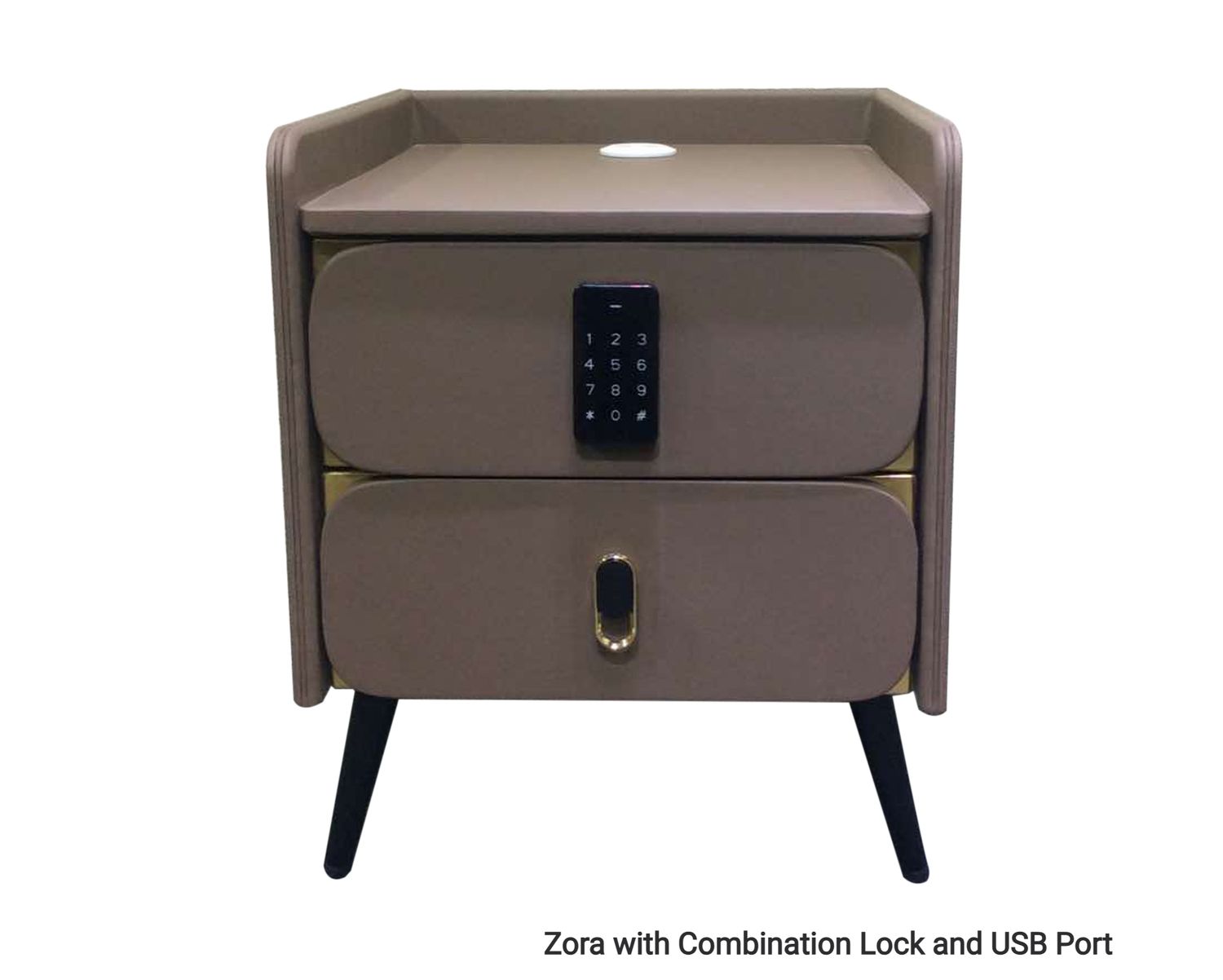 Ofix Zora with Combination Lock and USB Port Bedside Drawer, Model: Zora with Combination Lock and USB Port