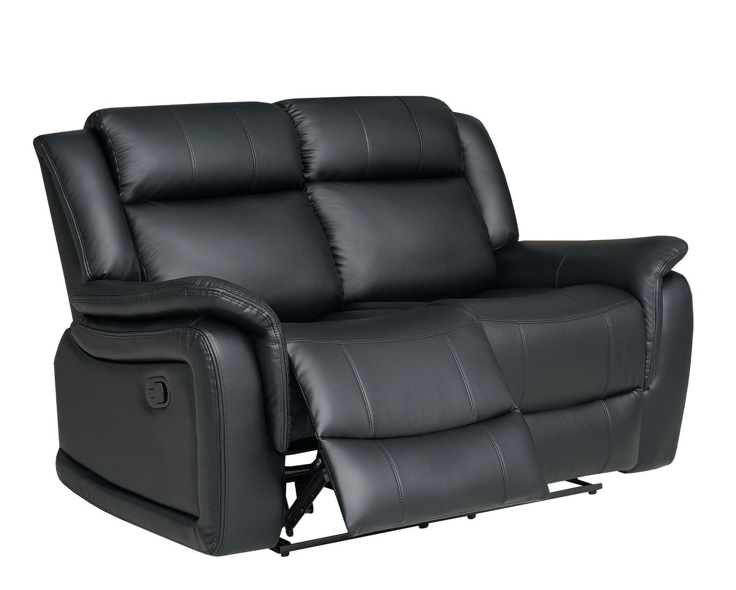 Flotti Giovanna Love Seat PU Leather Gel (Manual Recliner) (Khaki, Black)