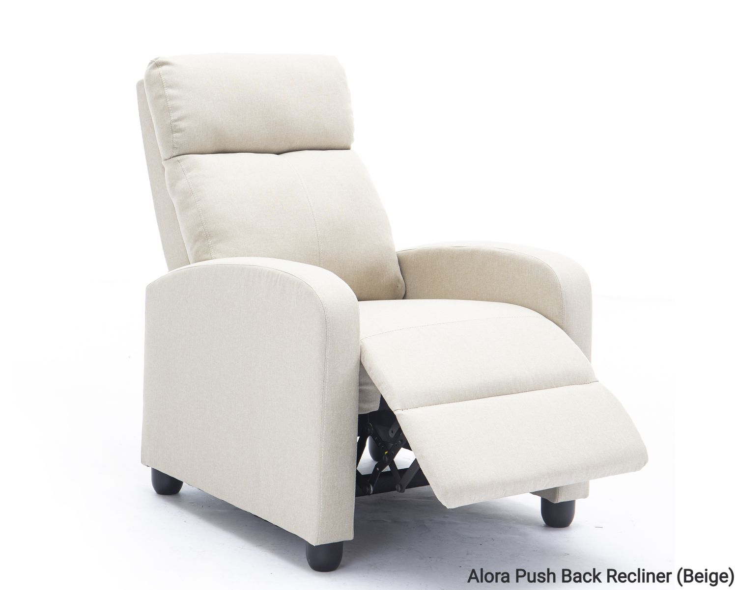 Flotti Alora Push Back Recliner (Black, Beige, Grey, Brown), Color: Alora Push Back Recliner (Beige)