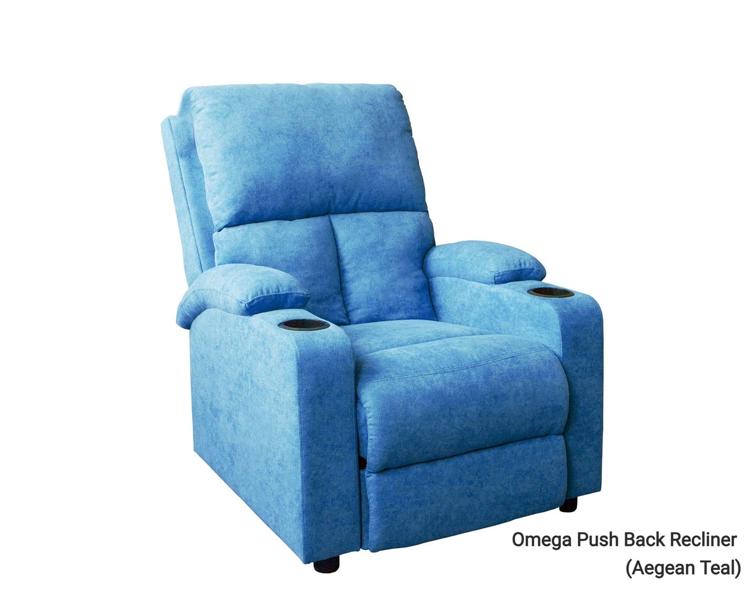 Flotti Omega Push Back Recliner with Cup Holder (Grey, Aegean Teal, Brown, Beige, Pink), Color: Omega Push Back Recliner (Aegean Teal)
