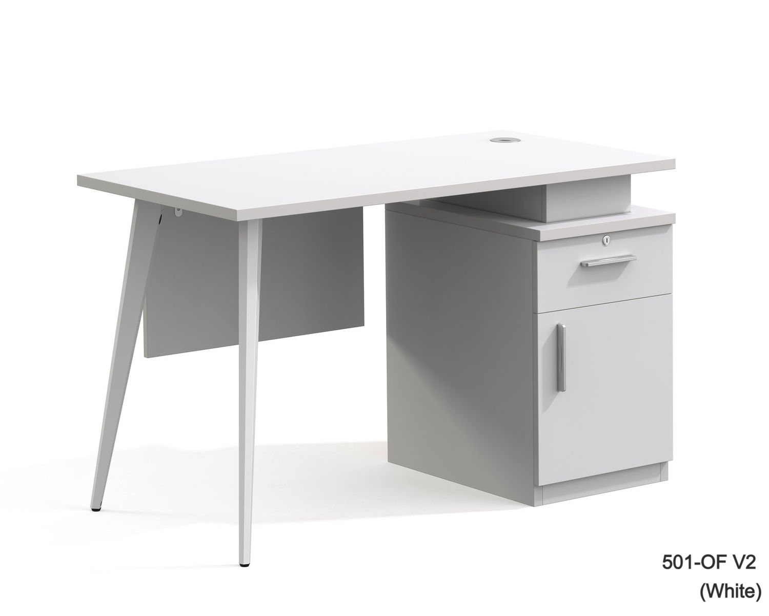 Ofix 501-OF V2 (120x60) Office Table (White, Asia Teak), Color: 501-OF V2 (White) (SOLD OUT, PRE-ORDER FOR MID FEBRUARY)