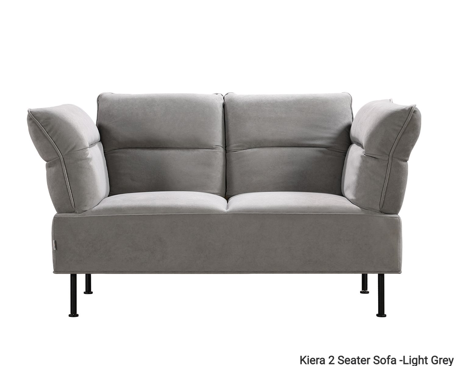 Flotti Kiera 2 Seater Adjustable Backrest &amp; Armrest Sofa (Light Grey), Color/ Option: Kiera 2 Seater Sofa -Light Grey