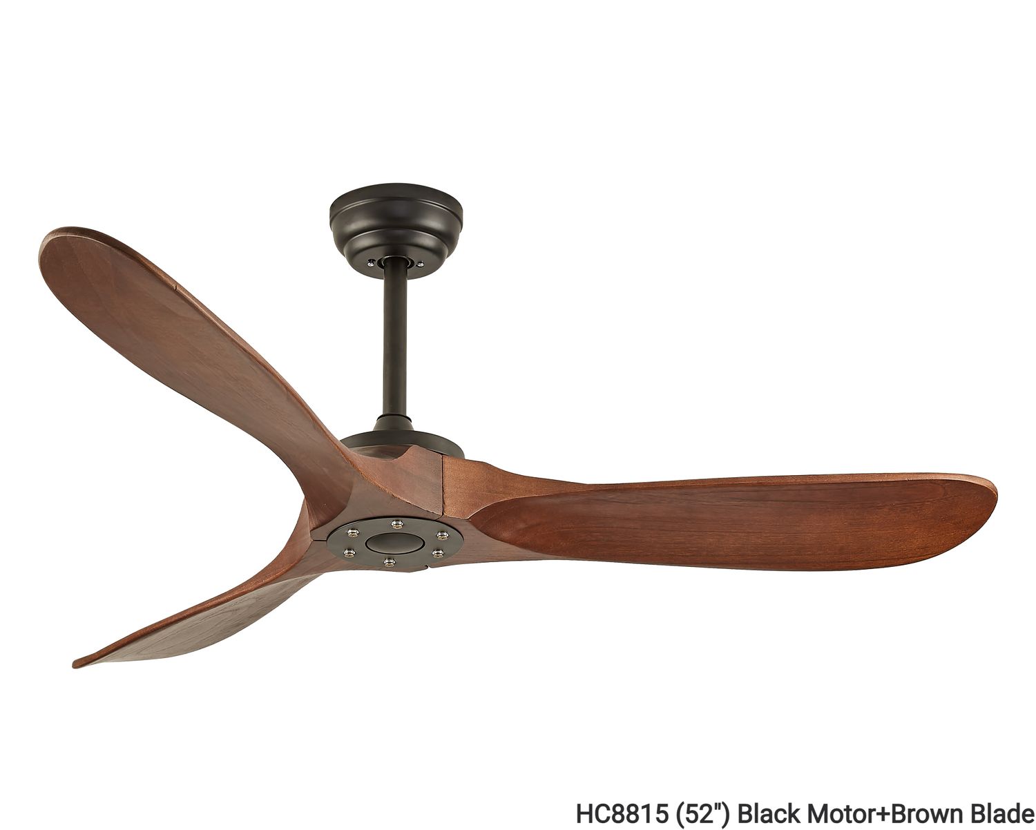 MYKE Ceiling Fan (52&quot;) (Brown) (No Lamp) (2 yrs Warranty), Color/ Size: HC8815 (52&quot;) Black Motor+Brown Blade