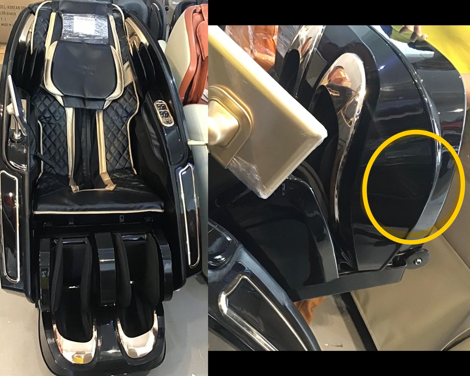 (Sale) Flotti Avani XL Kinetic Massage Chair LCD Touch Screen Body Scanning w/ THAI Stretch Al Bionic Massage Extended Track from Head to Toe SL Track Zero Gravity (Dents &amp; Scratches), COLOR: 082525CUB-B Flotti Avani Massage Chair (Black) (SALE)