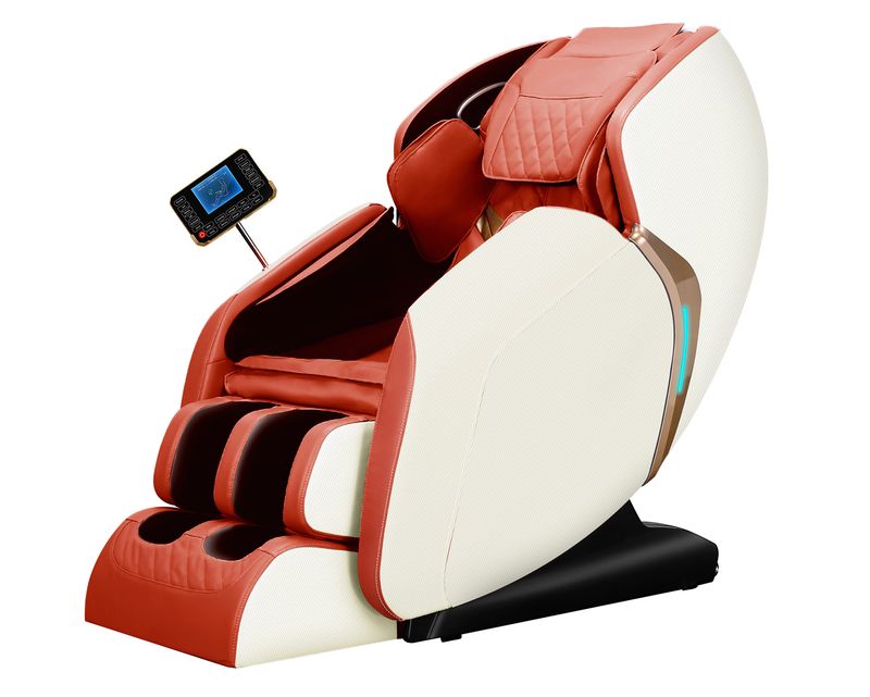 (Sale) Flotti Athena Cashmere Kinetic Massage Chair, Full Body Air Massage, Dual Action Foot Rollers, 10 AI Programs, Built-in Bluetooth Speaker, Extensive SL Track (Leather Torn &amp; Scratches)