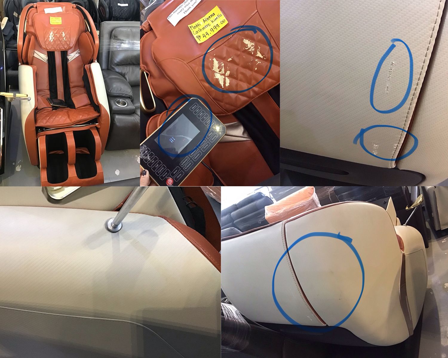 (Sale) Flotti Athena Cashmere Kinetic Massage Chair, Full Body Air Massage, Dual Action Foot Rollers, 10 AI Programs, Built-in Bluetooth Speaker, Extensive SL Track (Leather Torn &amp; Scratches), COLOR: 082525CUB-A Athena Cashmere Massage Chair (SALE)