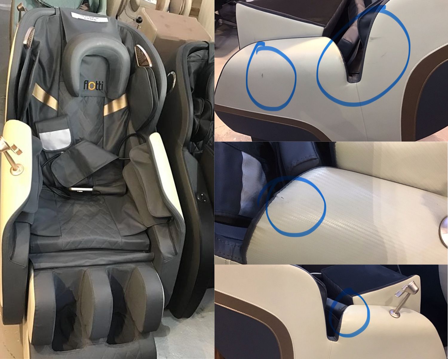 (Sale) Flotti Vera Fixed Massage Chair LCD Touch Screen Full Body Massage Heating Function Airbag Massage Method Zero Gravity Function w/ AI Voice Control w/ U Pillow Massage (Dents &amp; Scratches), Option: 082525CUB-C Flotti Vera Massage Chair (SALE)