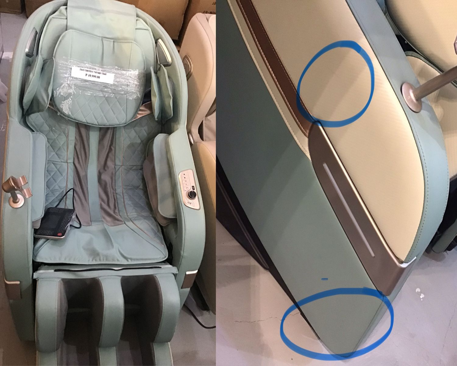 (Sale) Flotti Amethyst Kinetic/Manipulator Massage Chair Large LCD Touch Screen with SL Track THAI Stretch Hot Compress Assist Heart Rate Monitor Zero Gravity Function (Dents &amp; Scratches), COLOR: 082525CUB-E Flotti Amethyst Massage Chair (Green) (SALE)