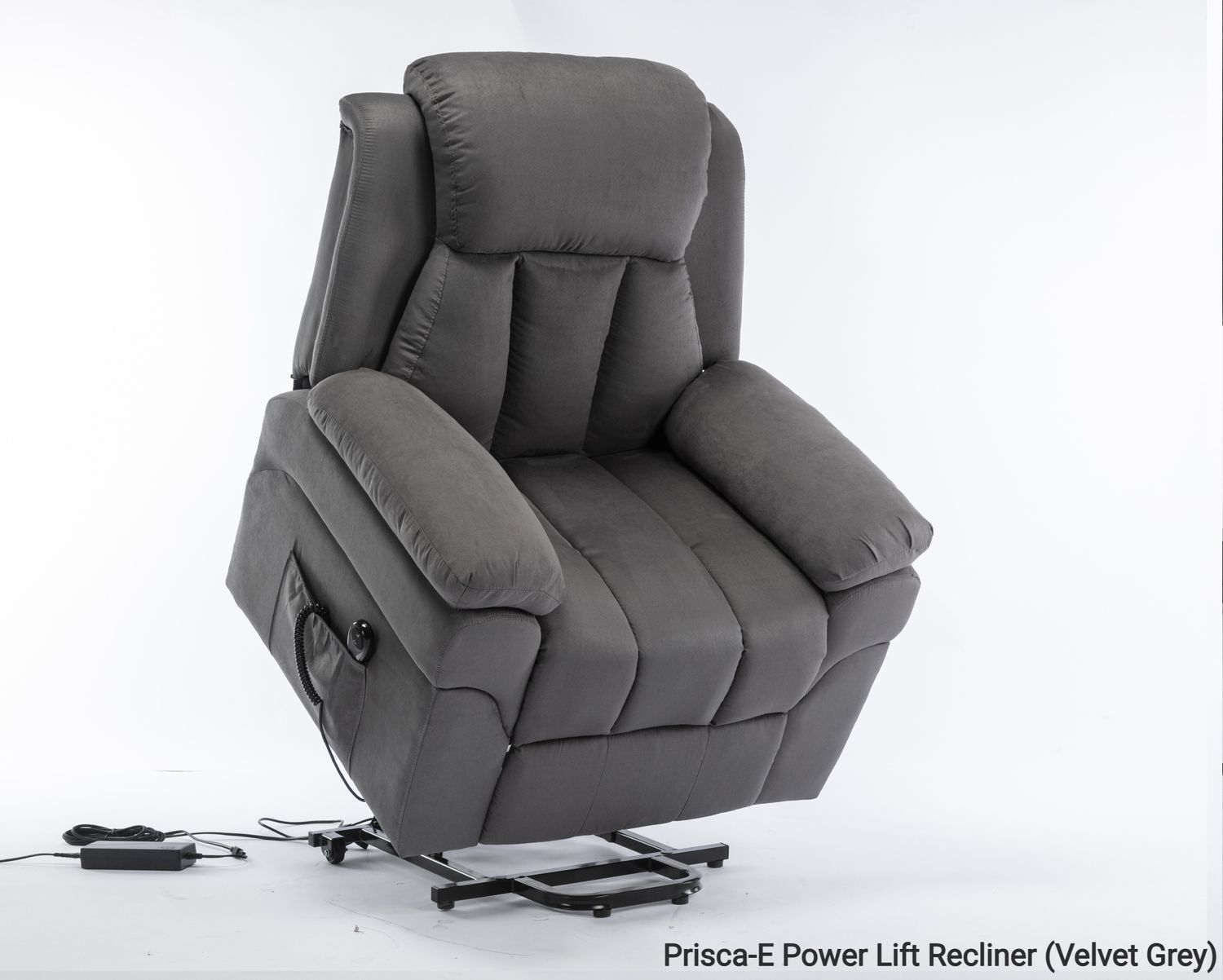 Flotti Prisca Lift-Recliner Electric Sofa (Velvet Grey), Model/ Color: Prisca-E Power Lift Recliner (Velvet Grey)