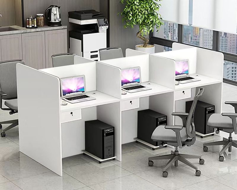 Ofix WS381Q Workstation Partition Cubicle with Fixed Drawer & CPU Trolley (2-Seater, 6-Seater) (White) (Chair is not Included) Ofix WS381Q Workstation Partition Cubicle with Fixed Drawer & CPU Trolley (2-Seater, 6-Seater) (White) (Chair is not Included)
