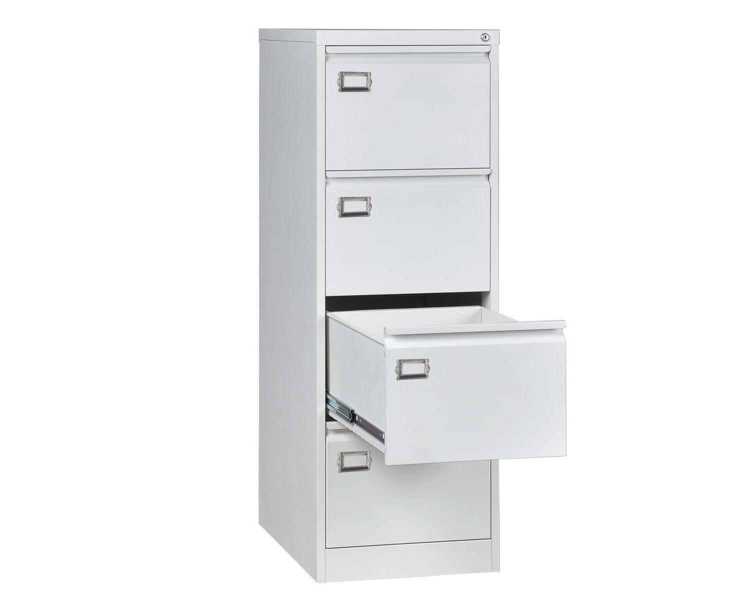 Ofix Vertical 4-Drawer Steel Filing Cabinet (Grey+White, All White)