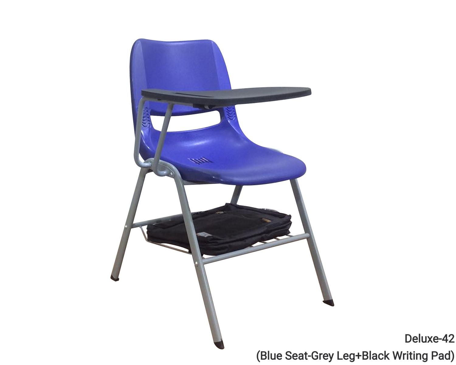 Ofix Deluxe-42 School Chair (Blue, Red, Black), Model: Deluxe-42 (Blue Seat+Grey Leg+Black Writing Board)